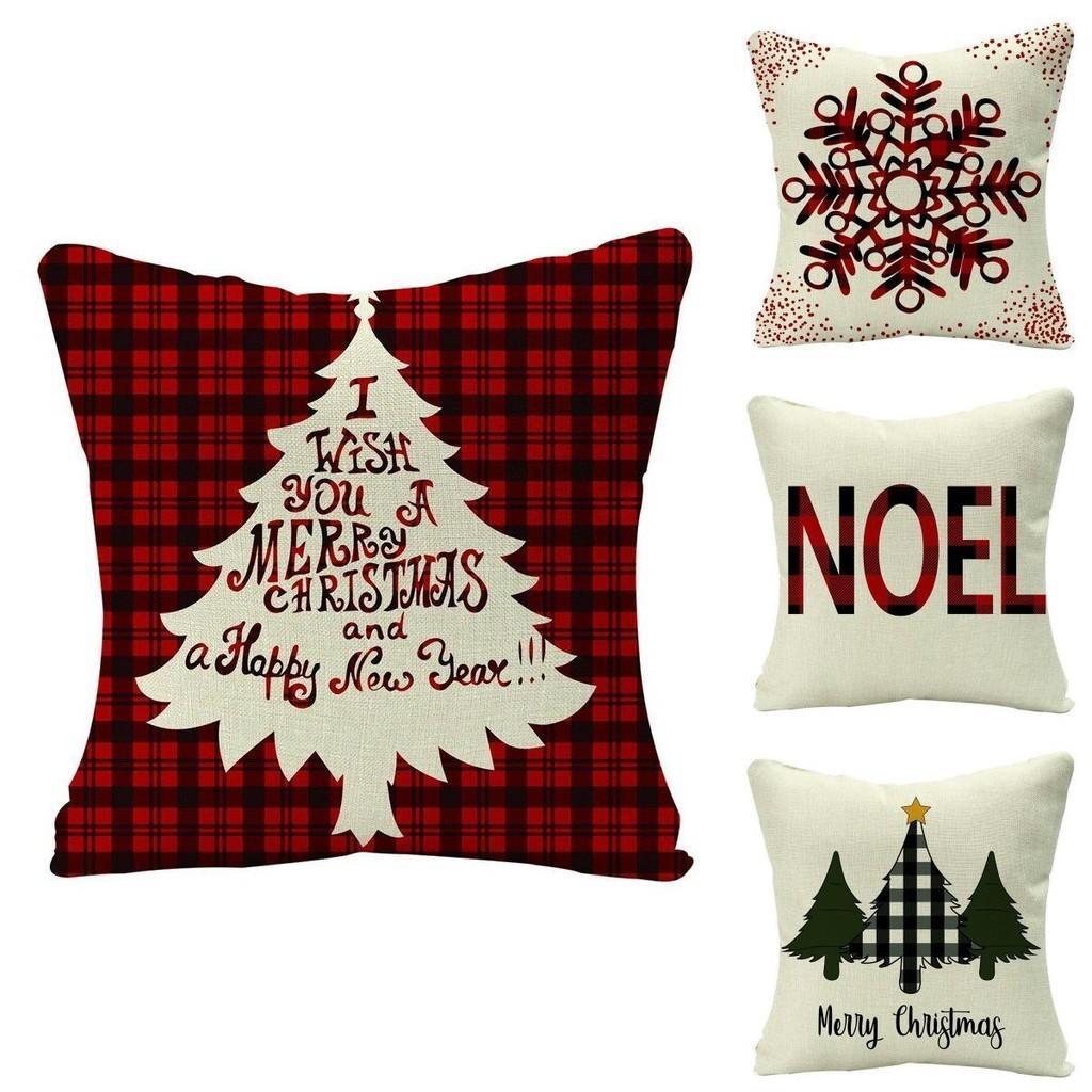 Cozy Multicolor Christmas Cushion Cover Made Of Soft Eco-friendly Linen Material