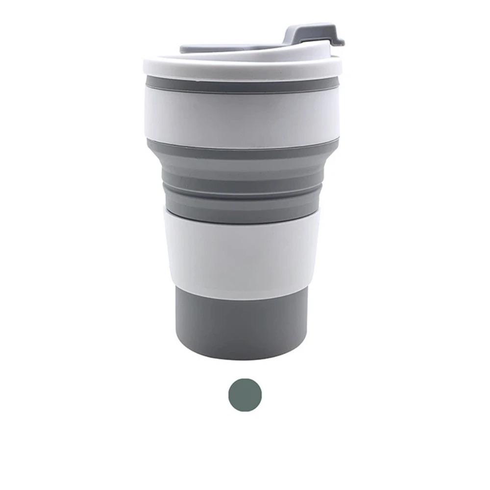 350ml Silicone Multifunctional High Temperature And Scald Portable Folding Water Cup Resistant  With Lid