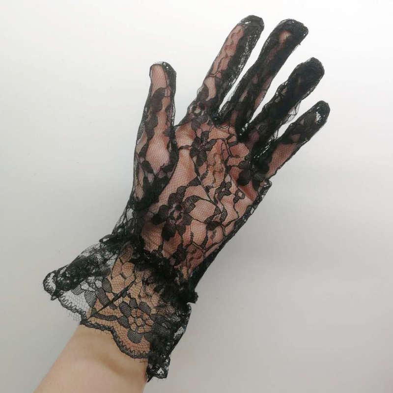 

Свадебные перчатки короткие кружевные летние велосипедные солнцезащитные перчатки короткие тонкие сетчатые кружевные свадебные перчатки one size fits all чёрный