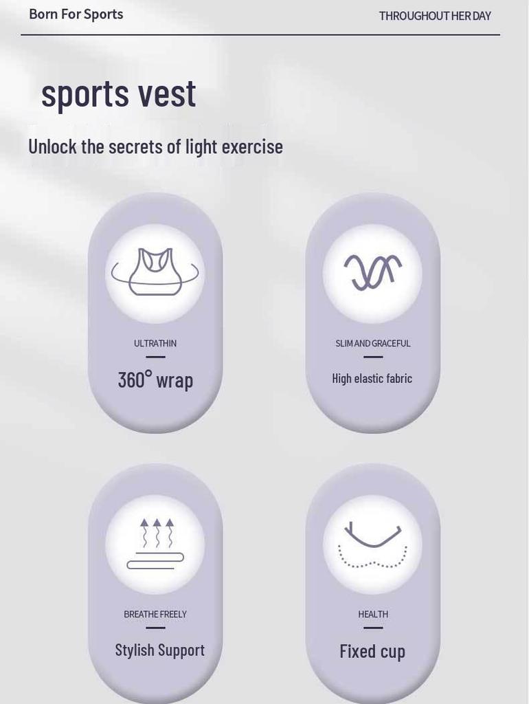 High-Impact Women's Sports Bra: Shockproof, Anti-Sag, Vest-Style with Beautiful Back Design for Yoga and Running