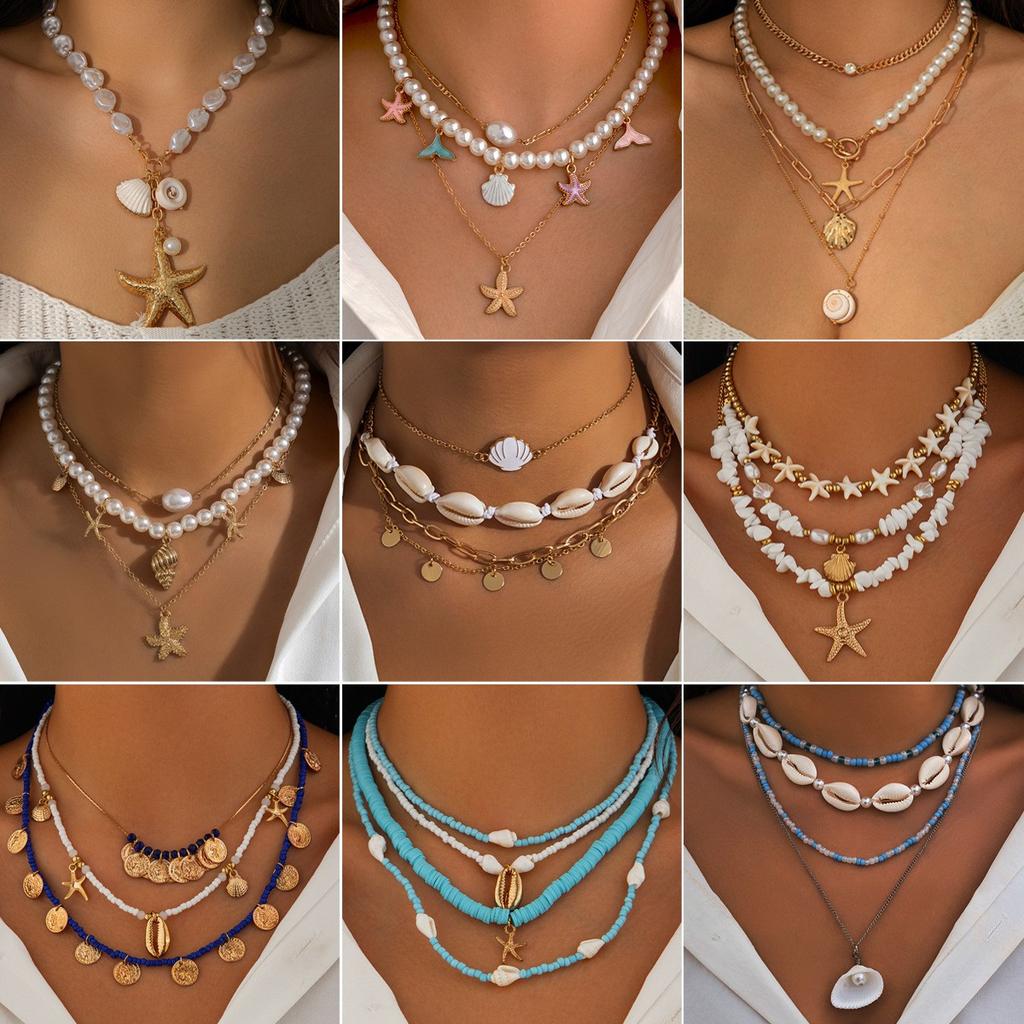 Bohemian Holiday Stacked Beaded Necklace