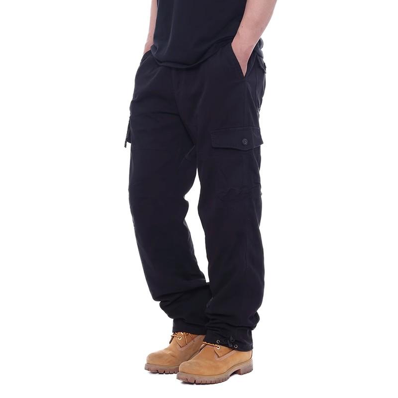 Men's Casual Elastic Waist Plus Size Pants Multi-Pocket Loose Trousers