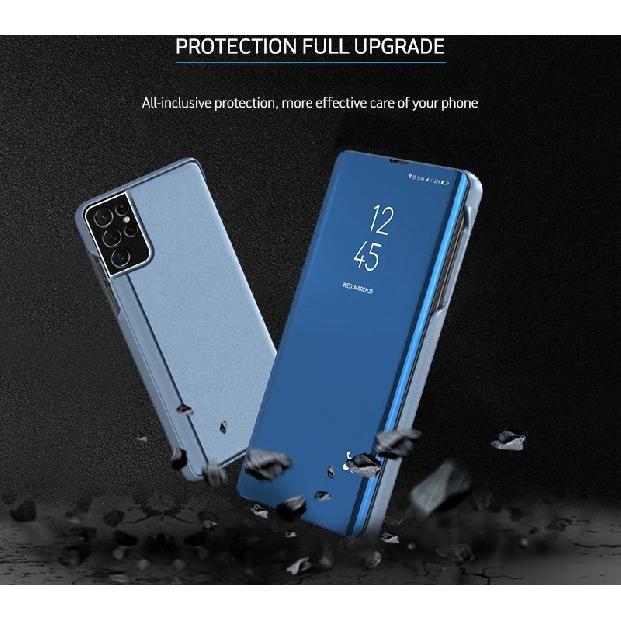 Étui à rabat miroir en cuir pour Samsung Galaxy S25 S25Ultra S25 Edge S24 S23 S22 S21 S20 Note20 10 9 8 Support Housse de téléphone Funda