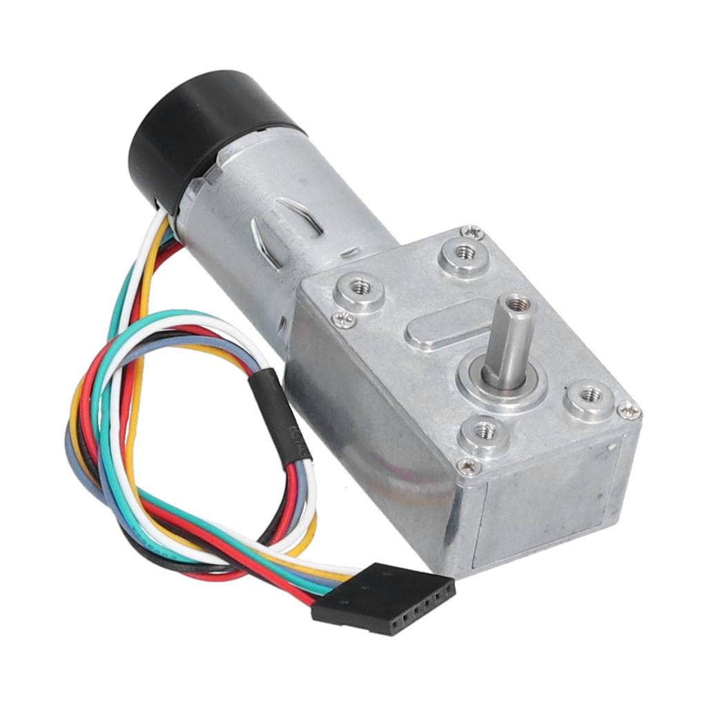 JGY‑370 Encoder Reduction Motor Full Metal Worm Gear Motor with Self Locking Single Shaft DC 24V