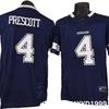 Jersey NFL Dallas Cowboys 4 Dak Prescott Bordado Estilo Retro Uniforme de Fútbol Hombre