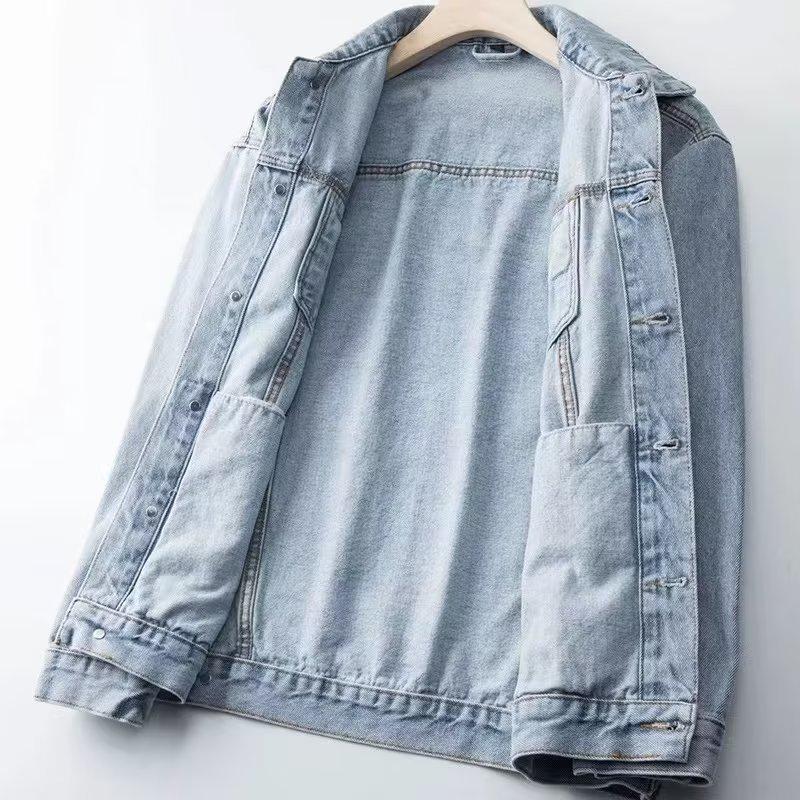 Men's Retro Light Denim Jacket - Trendy Spring/Autumn Casual Loose Fit