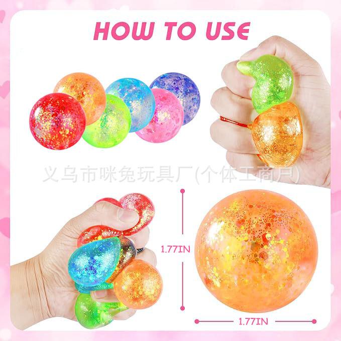 Factory Straight Hair Color Glitter Pressure Ball Children Pressure Relief Squeeze Vent Grape Ball