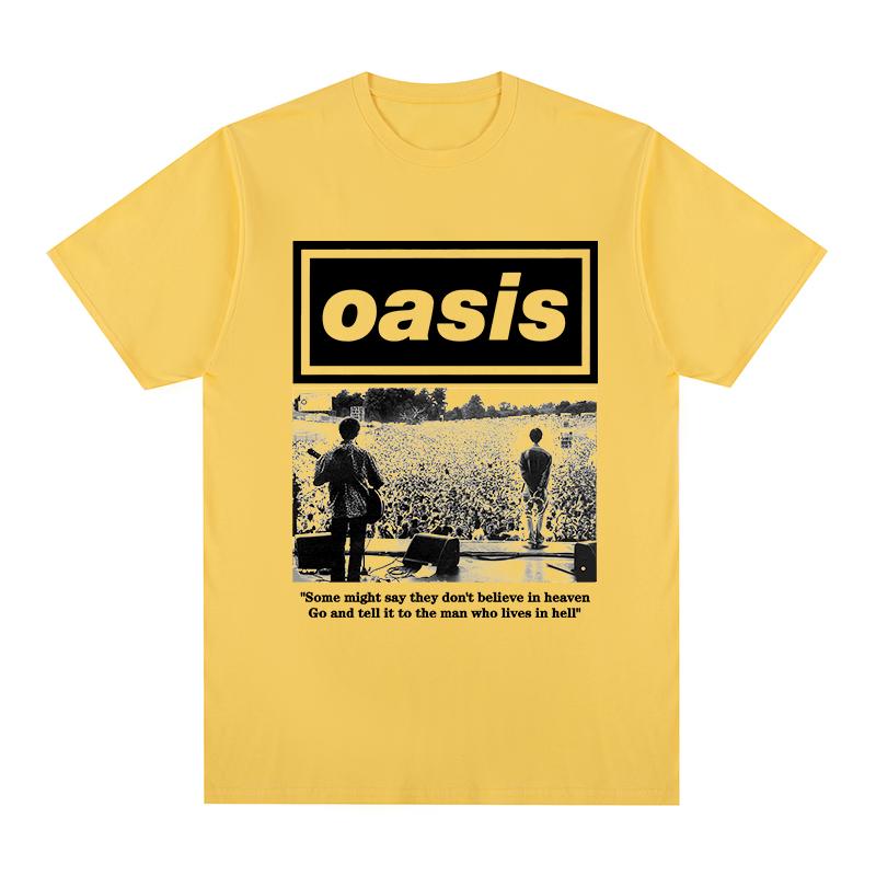 Oasi Rocková kapela Logo Vintage tričko Britská hudební alba Nápad na dárek Oblečení Bavlna Pánské tričko Nové Tričko Dámské topy