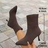 Spring Autumn Women Ankle Boots Slip-on Sexy Chelsea Boots Women Luxury Stretch Fabric Women Socks Shoes Pointed Toe High Heels