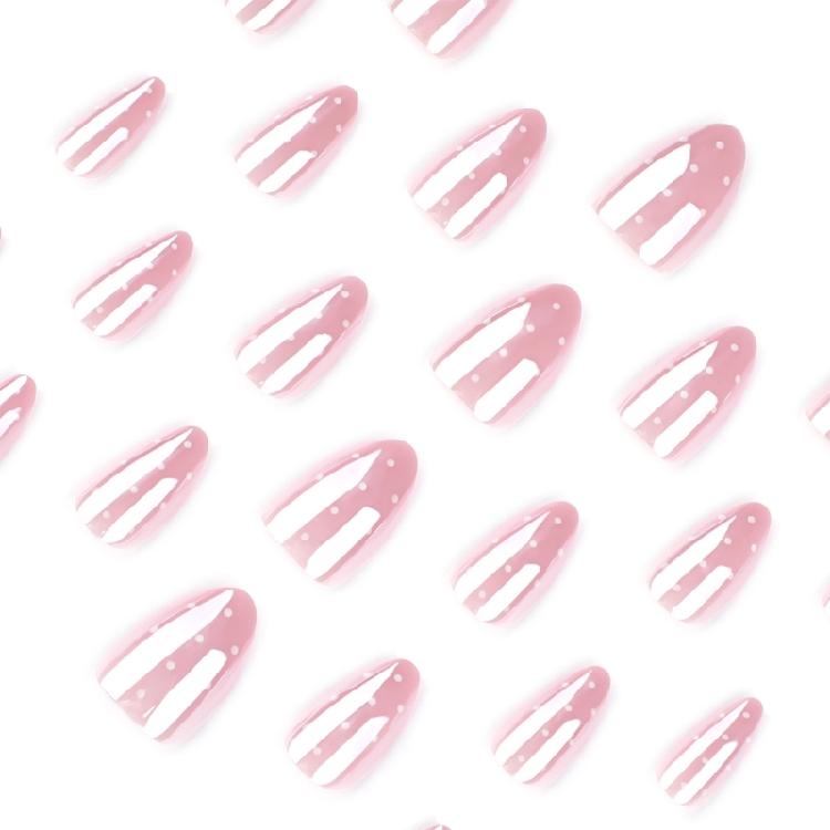 Instantly Nail Art White Dotted Acrylic False Nail Not Required Filing Artificial Nail Ideal For Travel Photo Shoots