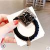 Korean Style Rhinestone Heart Hair Tie Four-Leaf Clover Square Hair Tie Easy Temperament to Tie Hair Rubber Band