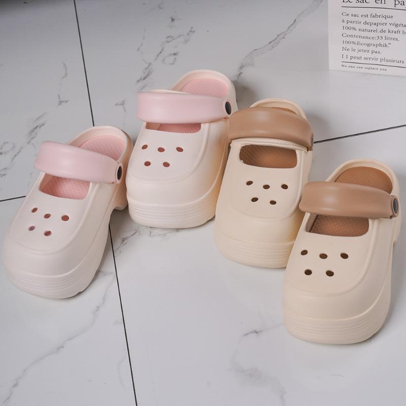 New Summer Hole Shoes Women's Outdoor Home Leisure Fashion Thickened Non-slip Wear-resistant Eva Slippers Sandals