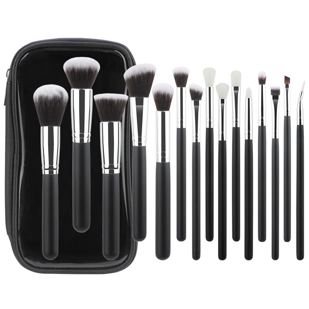 13/15 Makeup Brush Set Cangzhou Loose Powder Brush Foundation Eyeshadow Brush with Transparent Waterproof Brush Bag Beauty