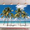 2D Plane Five Palm Trees On the Beach Suitable for Indoor and Outdoor Celebration Events Polyester Fiber