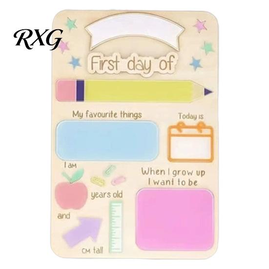 Child Drawing Board First Day of School Sign, Reusable Wooden Chalkboard Sign for Kids, Back Message Center to Decorations Supplies Kindergarten