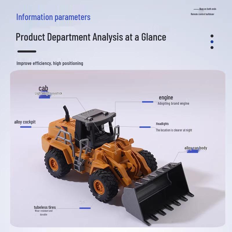 Legierung ferngesteuerter Bulldozer Spielzeug - Bruchfest, Elektrisch, Baufahrzeug & Gabelstapler für Kinder