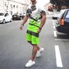 Men Summer Sets T Shirt Shorts 2 Piece Outfits Mesh Workout Tracksuits Oversized T-shirts Suits Print Sportswear Men's Clothing