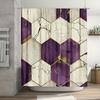 Luxus Marmor Lila Gold Sechseck Duschvorhang Wasserdicht Badezimmer Dekor Vorhang Akzentpanel 70,8 x 70,8 Zoll