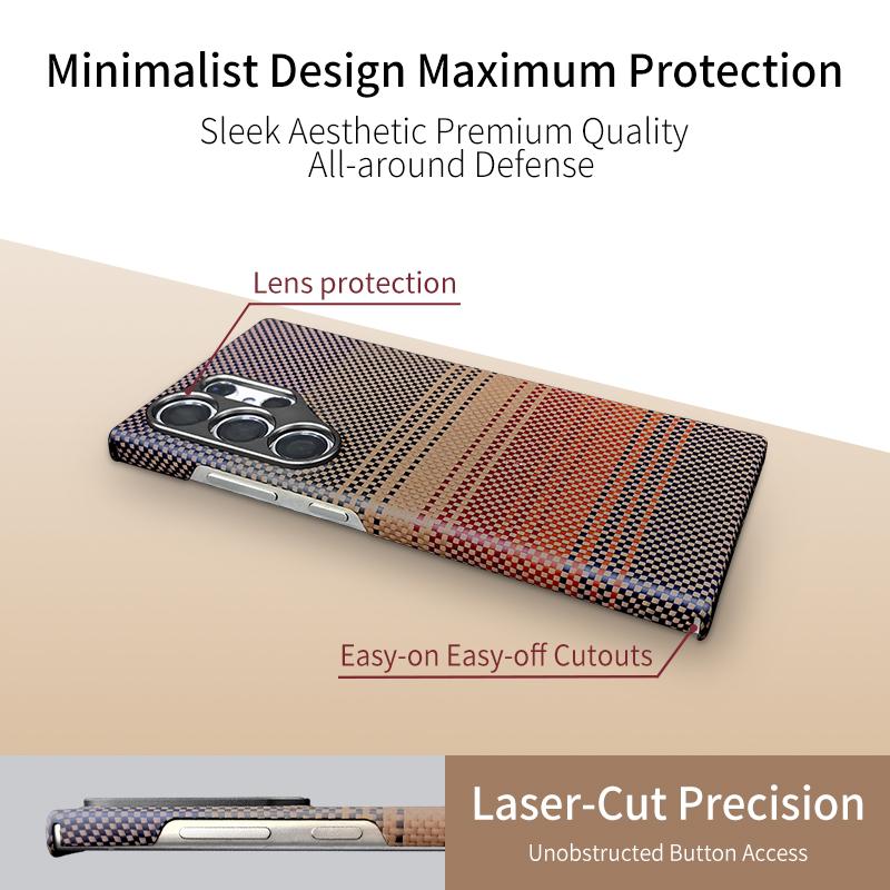 Aramid Fiber Luxury Lightweight Phone Case for for 23 S24 S25 Ultra Shockproof Anti-Fingerprint Magnetic Mobile Phone