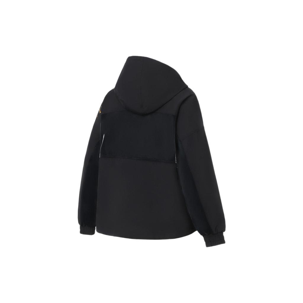 Lining Fitness Series Solid Color Zip-Up Hooded Long Sleeve Jacket Women Jacket Black AFDS020-1