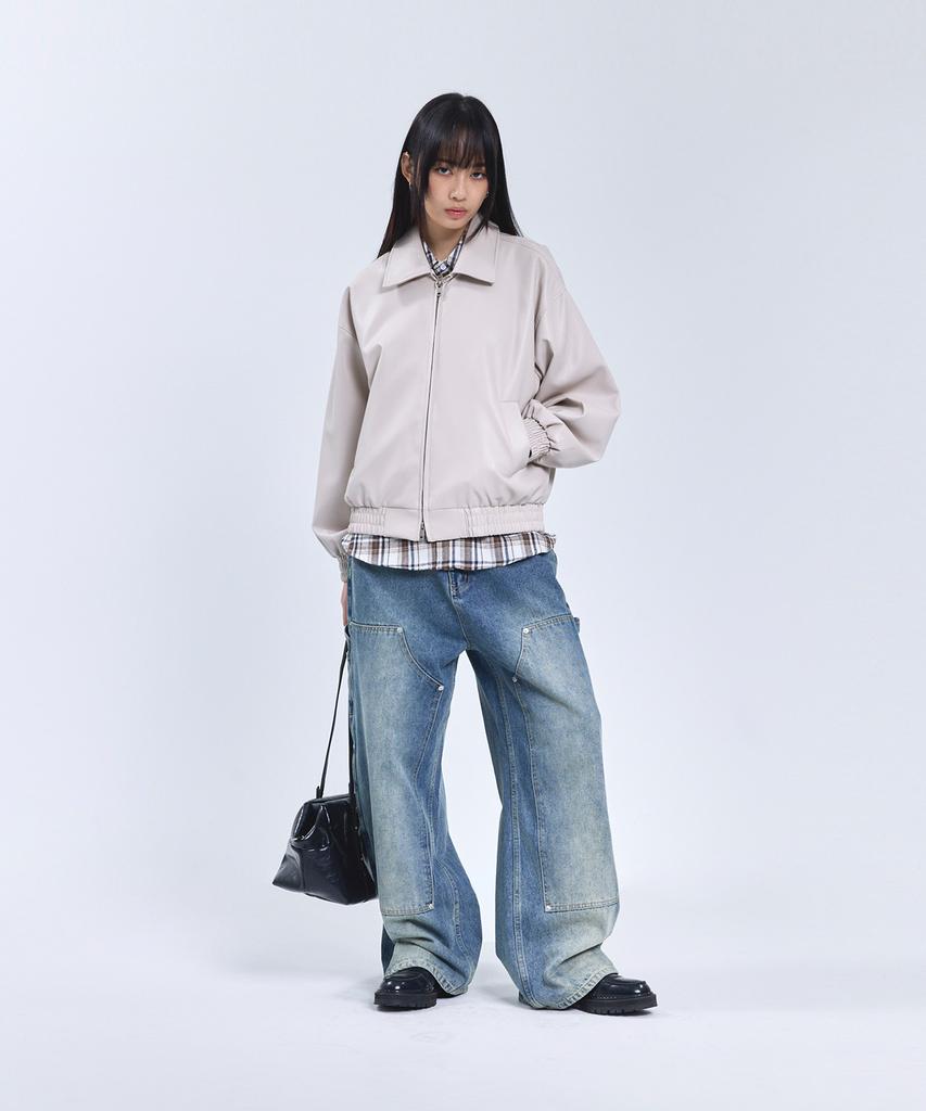 Standarderror 87-Stan009 [Renewal] Standard Blouson Leather Jacket Ivory (B Type)