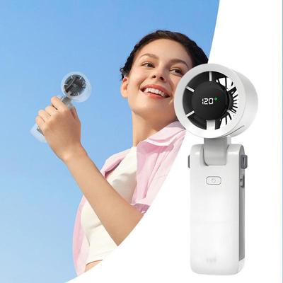 Rechargeable Fan Foldable Cooling Fan With Digital Display Multi-speed Settings Lightweight Cooling Device For Backpacking