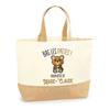 Tote Bag - PLANETEE - Marie-Claude Paws Off Bear - Natural Jute - Printed In France - Large Capacity