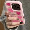 Capa de Celular Luxuosa Rosa Coração de Amor Dobras Textura Para iPhone 17 Air 16 15 14 Plus 13 12 11 17 Pro Max À Prova de Choque Capa Traseira Macia