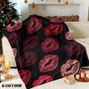 Lip Print Winter Summer Flannel Blanket Throw Fleece Soft Fuzzy Plush Cozy Fleece Blankets for Sofa Ideal Gifts