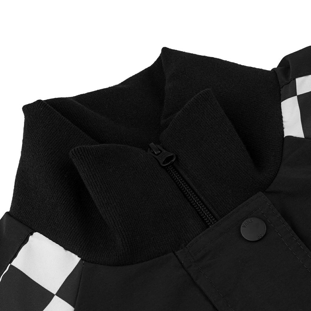 Vans Checkerboard Patchwork Sports Lightweight Cotton Jacket Women Jacket Black VN0A5F66705