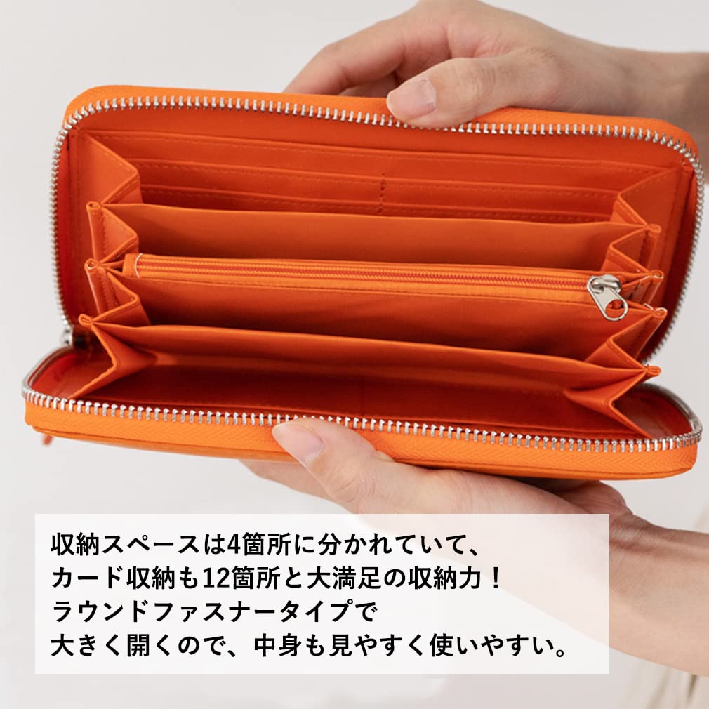 VITAFELICE Sheepskin Long Wallet Women's Zip-Around (Black, vmew-e-031)