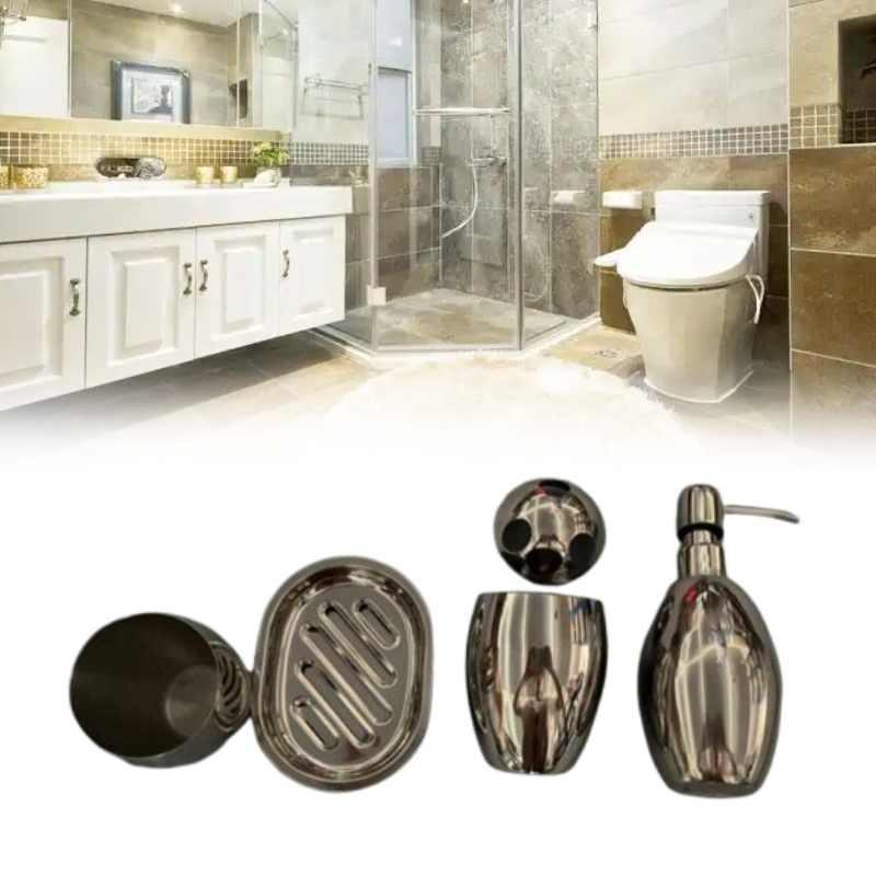 Stainless Bathroom Steel Set Storage Lotion Bottle Washbasin Cup Tool Durable
