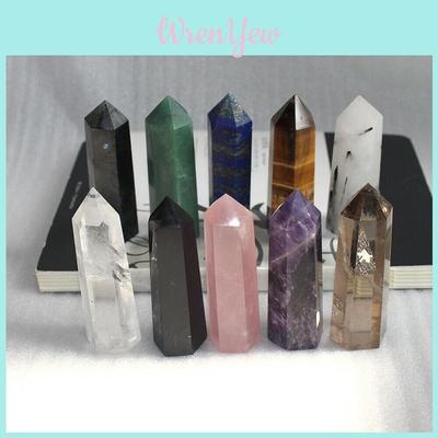 60 To 70mm Obelisk Hexagonal Wand Natural Quartz Crystal For Balance And Health