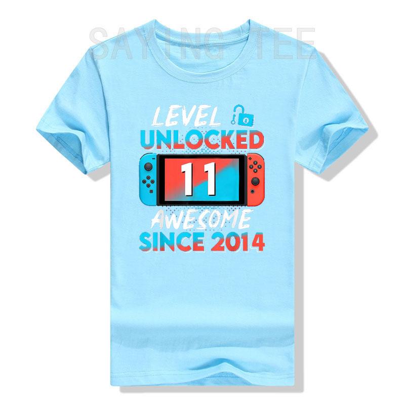 11 Years Old Clothes 11th Birthday Sons Gifts Gamer T-Shirt Level 11 Unlocked Awesome Since 2014 Gaming Controller Saying Tee
