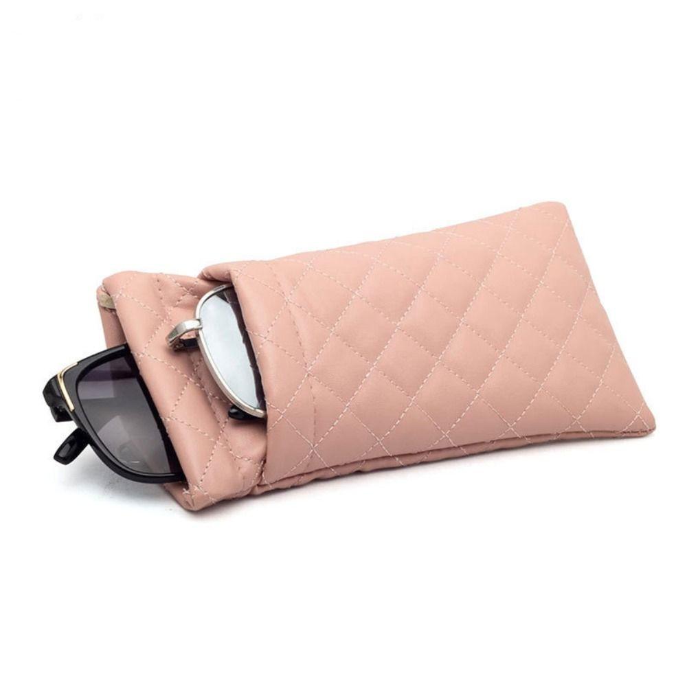 Portable Spring Auto-close Glasses Bag Leather Glasses Storage Bag  Eyewear Protector Case