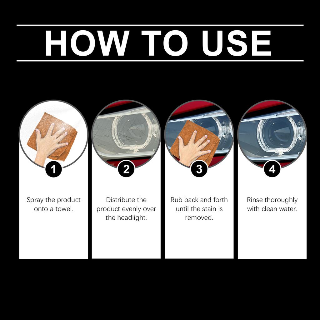 Headlight Care Kit 100ml Restores Lighting Effect Improves Night Driving Safety Anti Dust Polish Spray with Towel Night Drive