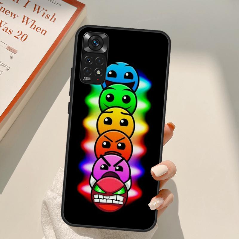 Geometry Dash Case For Xiaomi Redmi Note 11 10 Pro 8 9 9S 10S 11S 9A 9C 10A 10C K40 K50 Gaming Cover