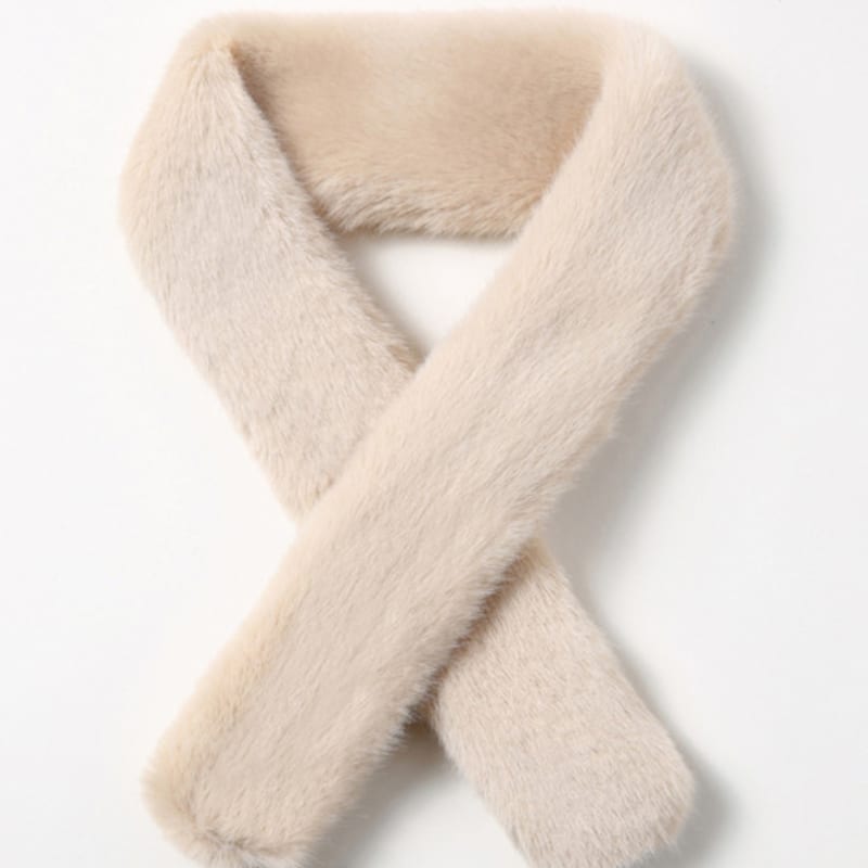 

LALA Меховой шарф Петит-Светло-бежевый FREE