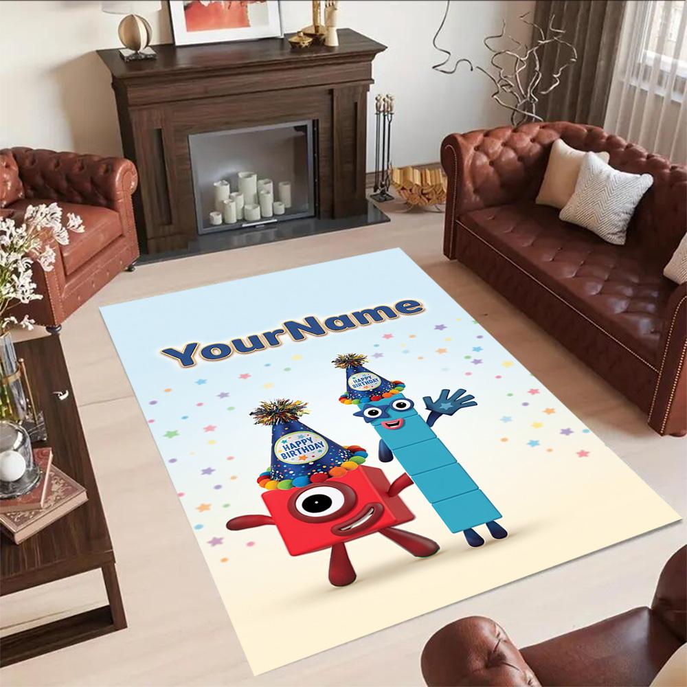 Numberblocks Customized Name Area Rug Design for Game Room Balcony Dormitory Study room Antislip Carpet Office home decor Wedding Party Gift