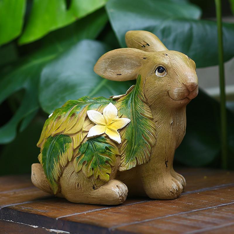 

Decorative Garden Ornaments Featuring Animals - Rabbits, Cats - for The Courtyard. Garden Decorations for Outdoor Landscaping