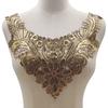 Black White Gold Floral Embroidered Patches Breast Flower DIY Clothing Applique Lace Fabrics Applique Hollow Out