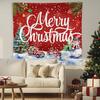 Winter Christmas Snowman Tapestry Wall Hanging, Merry Christmas Decor, Winter Farmhouse Xmas Tree Snowman Red Truck Wall Blanket