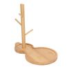Wooden Tray Support Log Simple Exquisite Shape Practical Wooden Tray Stand Decorative Organizer for