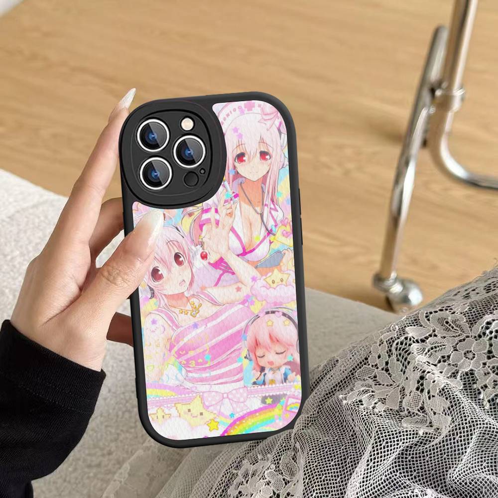 

Classic Virtual Singer Super S-Sonico Leather Phone Case For IPhone 16 15 14 17 Pro Max 11 12 Mini Plus Soft Shell iPhone 16 plus