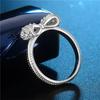 Sparkling 925 Sterling Silver Color Wedding Rings for Women Cubic Zircon Crystal Bowknot Fashion Engagement Ring