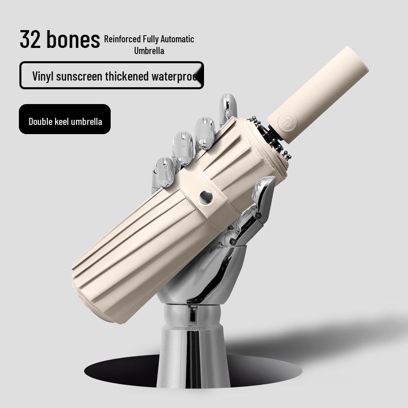 32-Bone Anti-Storm Automatic Dual-Use Umbrella: Sunshade, Sunscreen, UV Protection for Men & Women