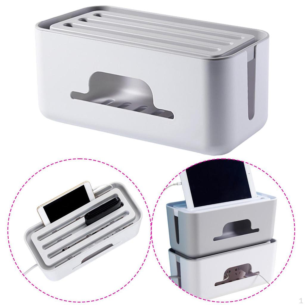 Cable Management Box, Organizer, Lightweight, Hider for Power Strips, Desktops,