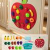Baby Felt Board Play Food Toys Wall Sticker Fruits Vegetables Pretend Play Kitchen Games Fine Motor Skills Early Educational Toy