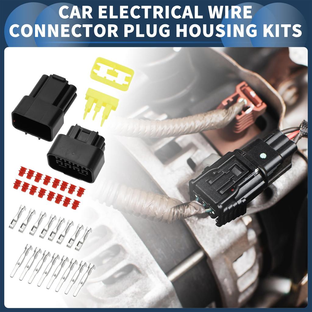 INFINAUTO 8 Pin Car Wire Connector Plug Housing Kit 2.3-mm Series Female Male Wire