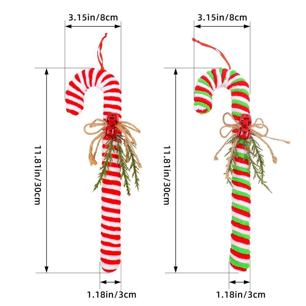 Cartoon Hanging Candy Cane Ornaments Funny Plush Cane Candy Candy Christmas Cane  Party Favors